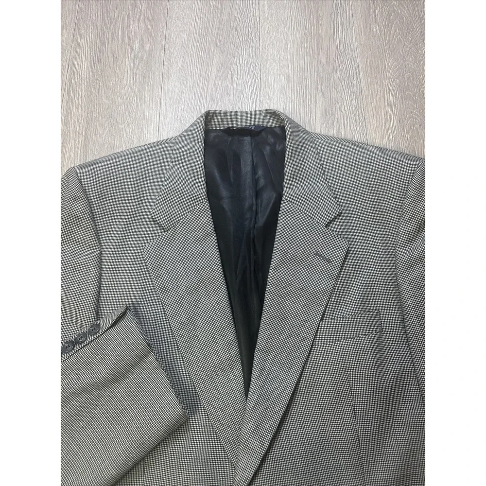 Burberry Men's Houndstooth Sport Coat Blazer Jacket Men's 42R Gray Regular